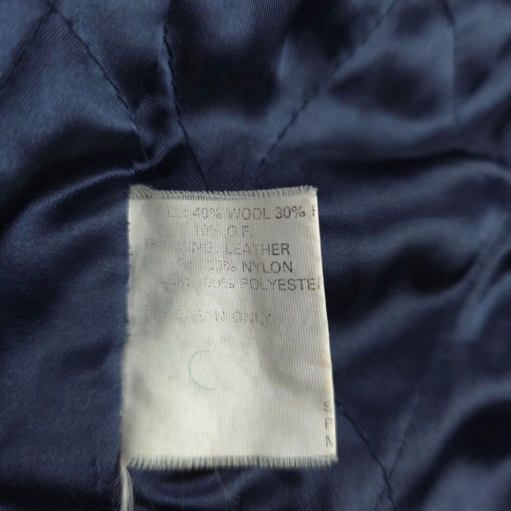 VINTAGE 90s Pacific Trail Wool Chore Jacket Leather Barn Coat Southwest Aztec - Picture 8 of 12
